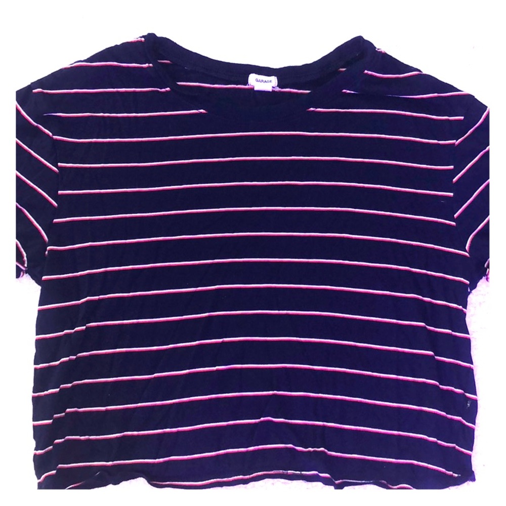 a black striped crop top
